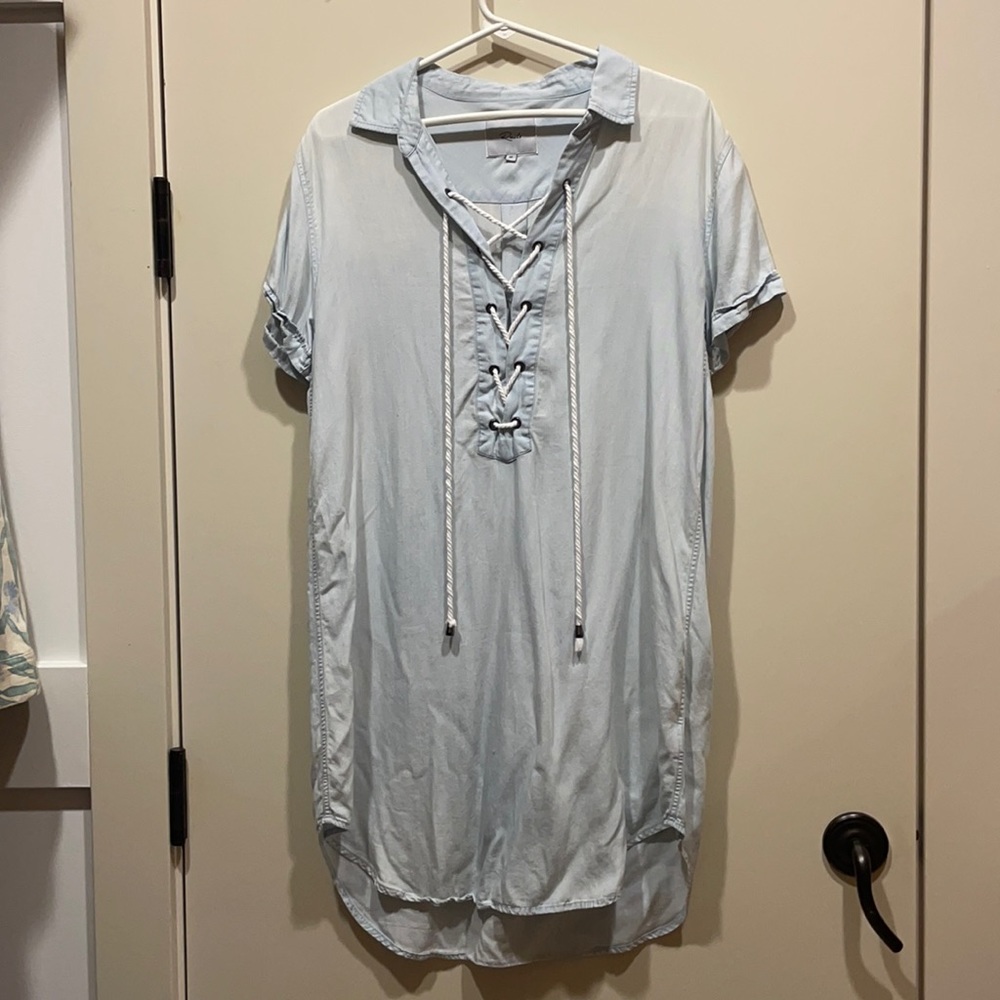 Rails lace up chambray dress
